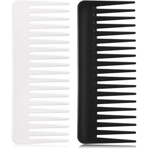 Wide Tooth Comb, 6.1 in, pack of 2, black