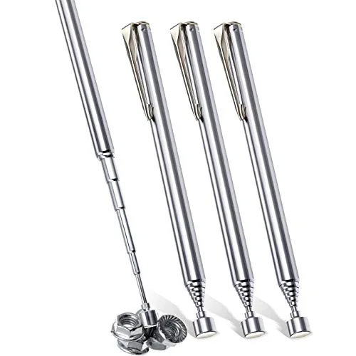 Telescoping Magnetic Pick Up Tool, 25 in, pack of 4, silver