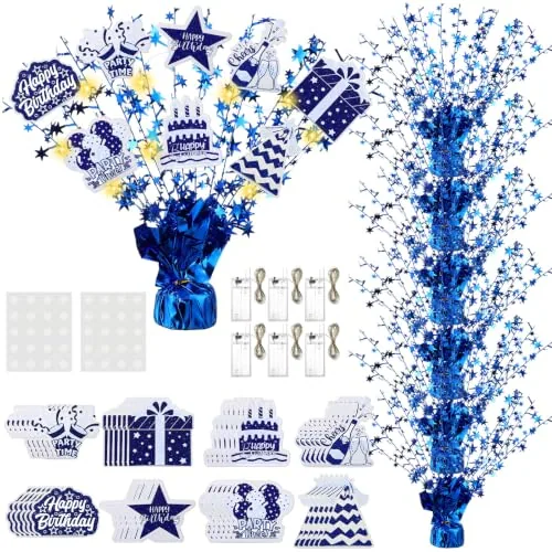 Blue Birthday Table Foil Spray, pack of 6, blue
