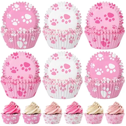 Paw Bone Cupcake Liners Dog, pack of 200, pink