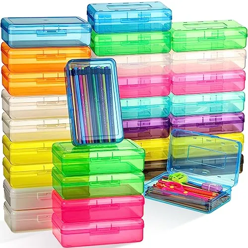 Large Capacity Pencil Case Clear, pack of 30, clear