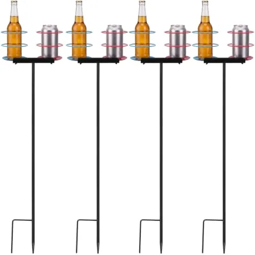 Outdoor Dual Drink Holder Stakes, pack of 4 sets