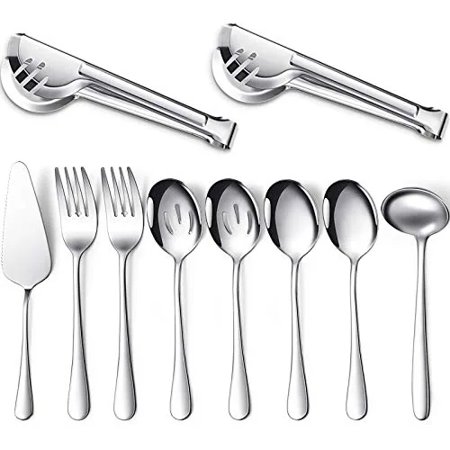 Serving Utensils, pack of 10, silver