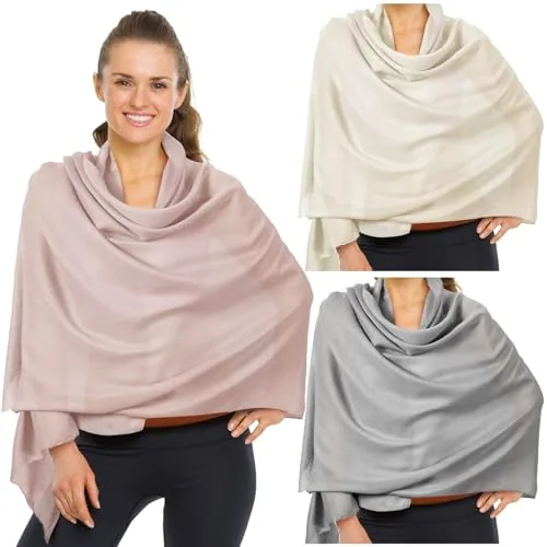 Sun Shawl Protection Beach Travel, 79 x 32 in, pack of 3, grey