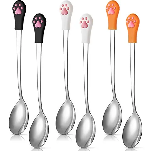 Dog Cat Can Food Spoon, pack of 6, white