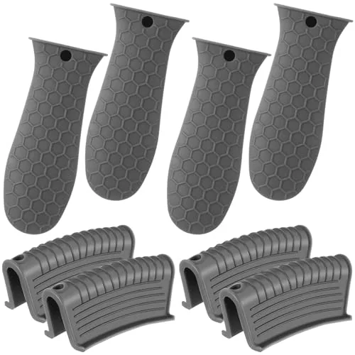 Silicone Cast Iron Handle Cover, pack of 8, grey