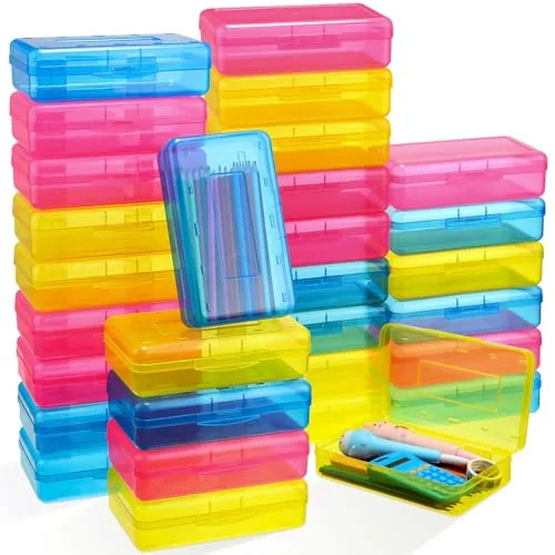 Large Capacity Pencil Case Clear, pack of 30, clear