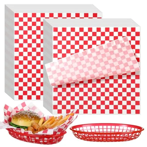 Fast Food Baskets Sheets Red, 10.5 in, pack of 30, red