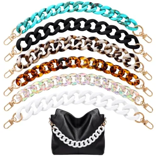 Acrylic Purse Bag Chain Strap, 14.57 in, pack of 6