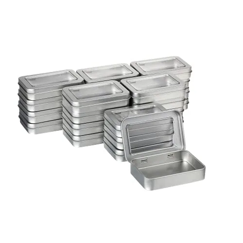 Rectangular Hinged Tins Box Metal, pack of 24
