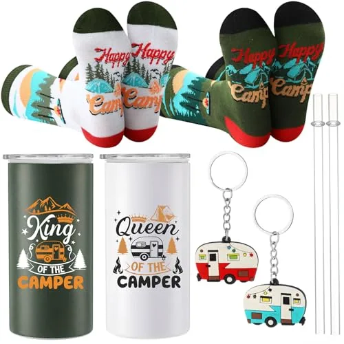Camping Rv Couple Includes Stainless, 12 oz, pack of 6