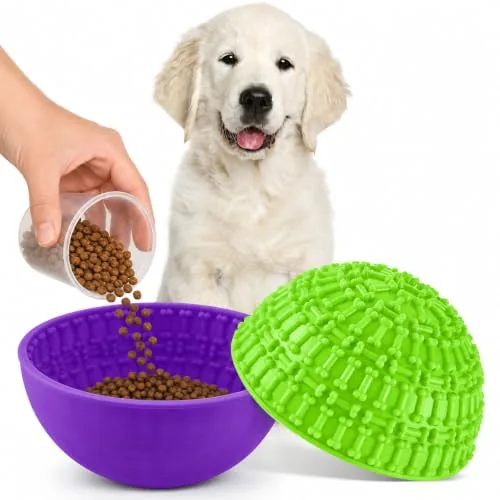 Dog Lick Bowl, pack of 2, green