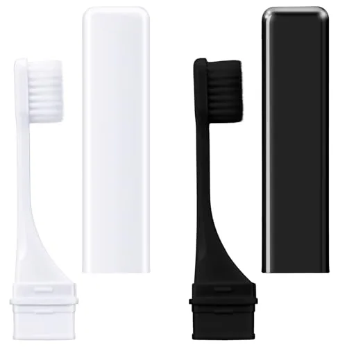 Travel Toothbrush Mini Foldable Case, pack of 2, black