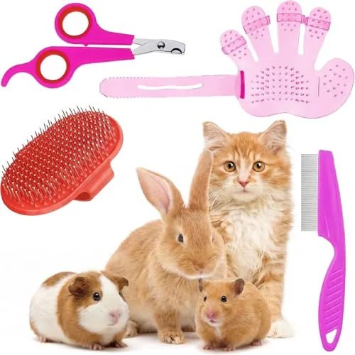 Bunny Grooming Kit Brush Rabbit, pack of 4, pink