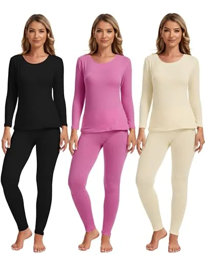 Thermal Underwear, pack of 3 sets, black