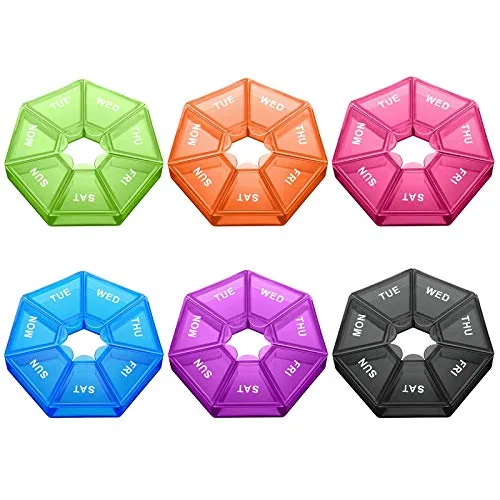 Small Weekly Pill Organizer Day, pack of 6