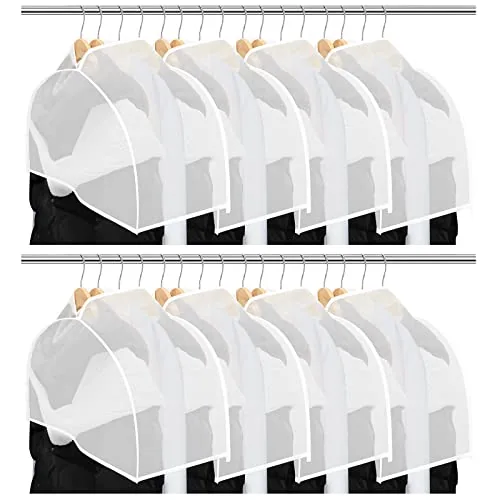 Gusseted Shoulder Covers Clothes Translucent, pack of 8