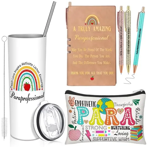 Paraprofessional Tumbler Notebook Pens Makeup, 20oz, pack of 6