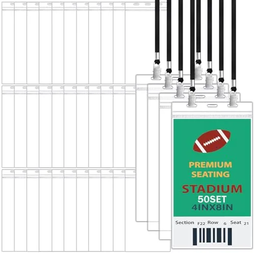 Extra Large Id Badge Holder, 4 x 8 in, pack of 50, clear