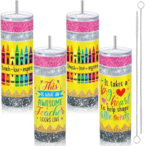 Teacher Tumbler Lid Straw, 20 oz, pack of 2