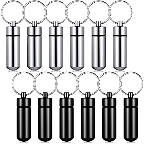 Portable Keychain Pill Holder Pocket, pack of 12