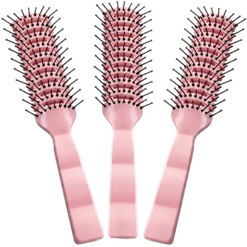 Vent Hair Brush Pink Plastic, pack of 3, pink