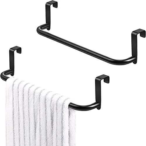 Over Cabinet Door Towel Bar, black