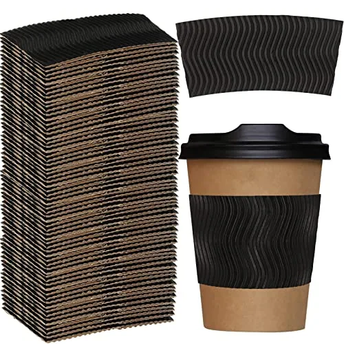 Black Disposable Coffee Cup Sleeves, pack of 100, black