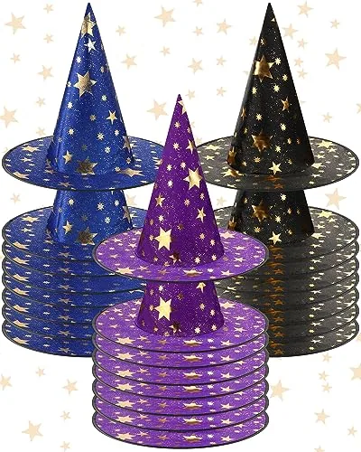 Witch Hats Halloween Costumes, pack of 24