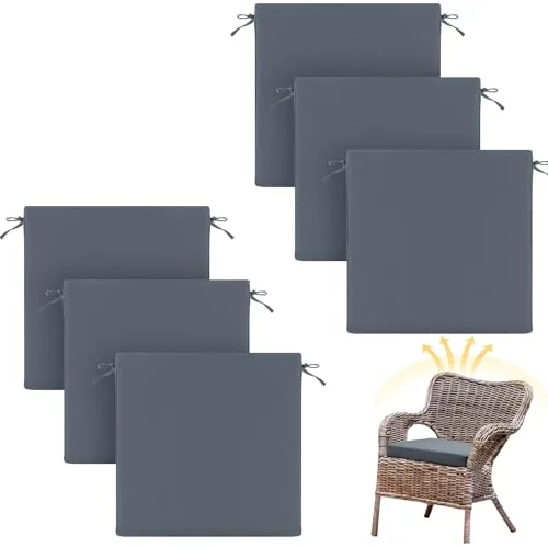 Outdoor Dining Chair Cushions Fade, 17 x 17 in, grey