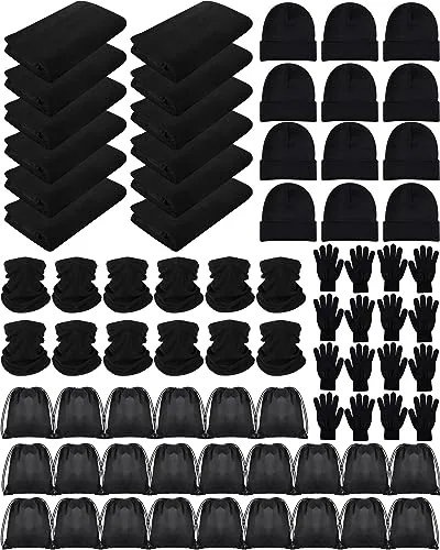 Homeless Care Package Soft Fleece, pack of 120, black