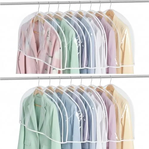 Gusseted Shoulder Covers Clothes Transparent, pack of 16
