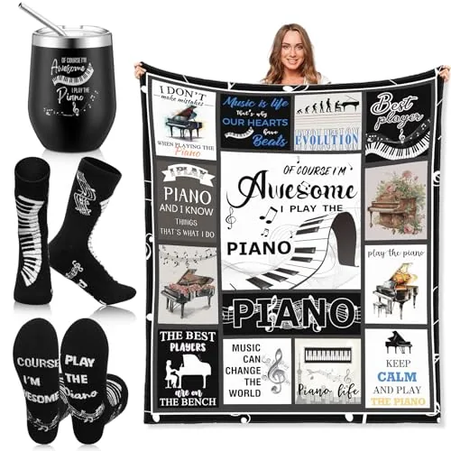 Piano Music Teacher Include Throw, pack of 3