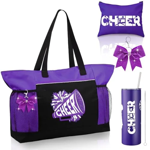 Cheer Bag Tumbler Keychain, pack of 4, purple