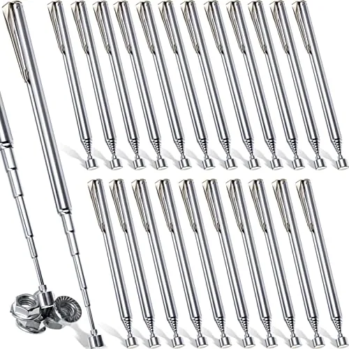 Telescoping Magnetic Pick Up Tool, 25 in, pack of 24, silver