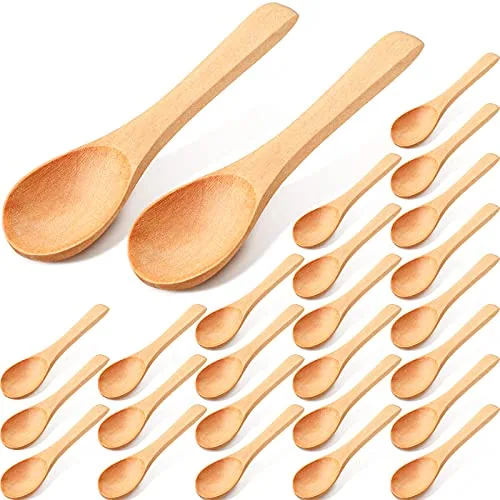 Small Wooden Spoons Makeup Spatulas, pack of 36