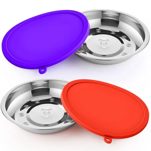 Dog Bowl Lid, pack of 4, red