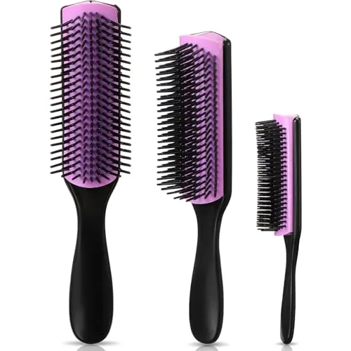Nylon Cushion Hair Brush -row, black