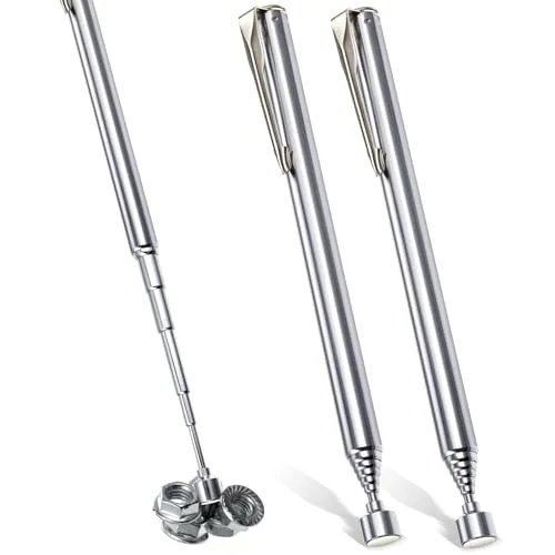 Telescoping Magnetic Pick Up Tool, 25 in, pack of 2, silver