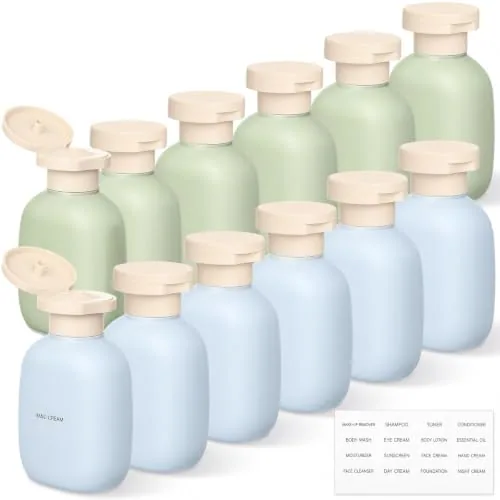 Travel Bottles Flip Cap, 3.4 oz, pack of 12, blue