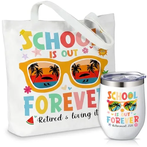 Teacher Retirement Appreciation White Canvas, 12 oz, pack of 2, white
