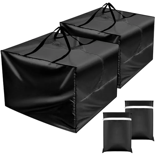 Cushion Storage Bags Waterproof Zipper, 105 gallon, pack of 2, black